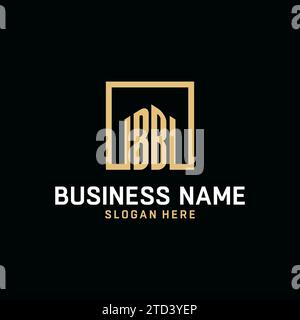 BB Initial Monogramm-Logo-Design mit quadratischem Design Stock Vektor