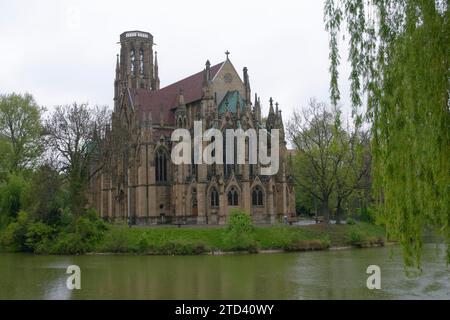 Johanneskirche am Feuersee, Stuttgart-West, Stuttgart, Kirche, Neogotik, Neogotik, Neckartal, Neckar, Baden-Württemberg, Deutschland Stockfoto