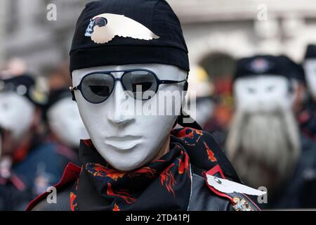 Basler Kuenstlerlarven, Masken, Basler Fasnet Parade, Basler Fasnacht, Basel, Schweiz Stockfoto