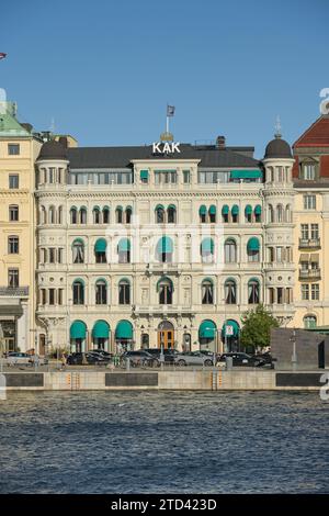 Bolinderska Palatset mit Schriftzug KAK Kungliga Automobilklubben, Soedra Blasieholmshamnen, Norrstroem, Schweden, Stockholm, Schweden Stockfoto