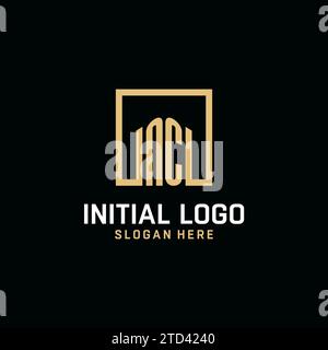 NC Initial Monogramm-Logo-Design mit quadratischem Design Stock Vektor