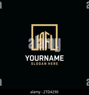 NF Initial Monogramm-Logo-Design mit quadratischem Design Stock Vektor