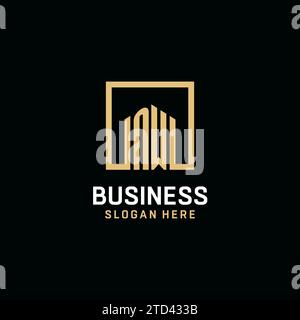 NW-Initial-Monogramm-Logo-Design mit quadratischem Design Stock Vektor