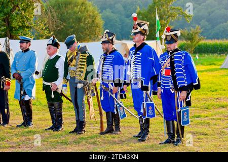 Husaren Biwak in Hoefgen bei Grimma Stockfoto