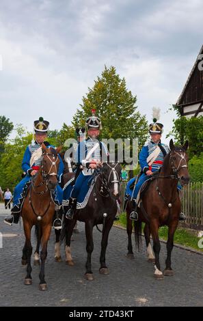 Husaren Biwak in Hoefgen bei Grimma Stockfoto