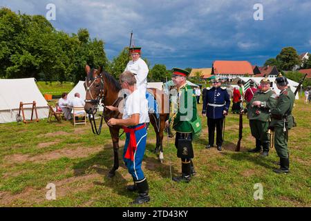 Husaren Biwak in Hoefgen bei Grimma Stockfoto