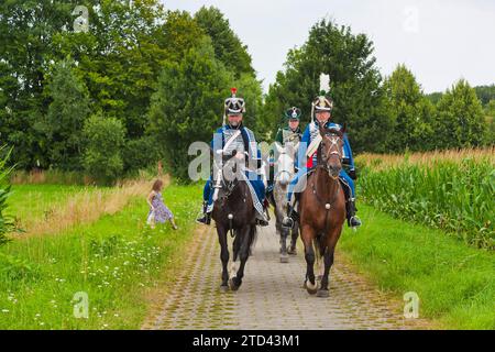 Husaren Biwak in Hoefgen bei Grimma Stockfoto