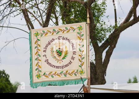 Husaren Biwak in Hoefgen bei Grimma Stockfoto