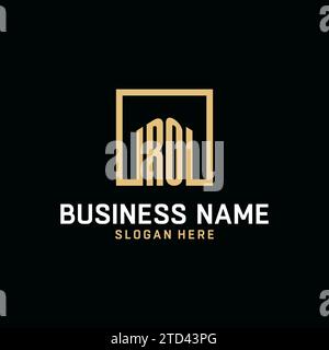 RO Initial Monogramm-Logo-Design mit quadratischem Design Stock Vektor