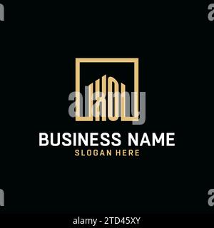 XO Initial Monogramm-Logo-Design mit quadratischem Design Stock Vektor