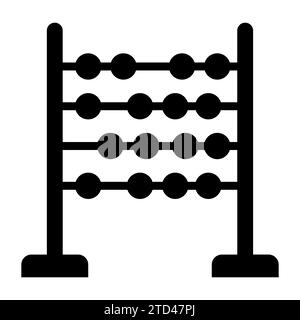 Schwarzes Abacus-Vektor-Symbol auf weißem Hintergrund Stock Vektor