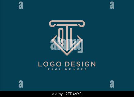 QL Initial mit Säulen-Icon-Design, sauberer und moderner Anwalt, Design-Ideen für Anwaltskanzleien Stock Vektor