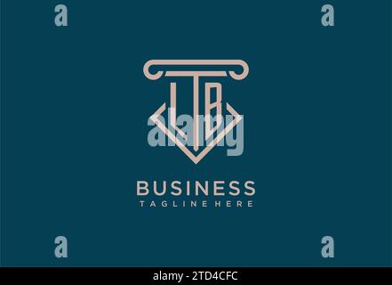 LB Initial mit Säulen-Icon-Design, sauberem und modernem Anwalt, Design-Ideen für Anwaltskanzleien Stock Vektor