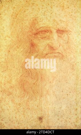 Leonardo da Vinci. Selbstporträt Stockfoto