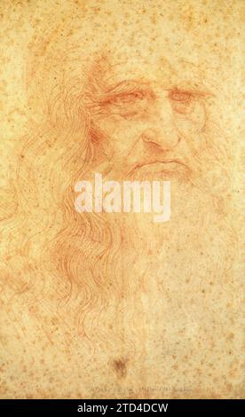 Leonardo da Vinci. Selbstporträt Stockfoto