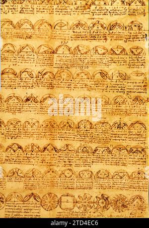 Leonardo da Vinci. Geometrische Studien.1513. Stockfoto