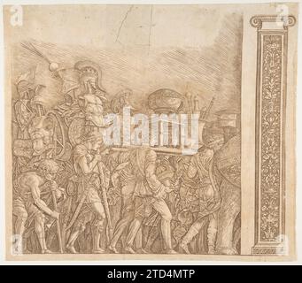 Triumph von Cäsar: Soldaten mit Trophäen (Pilaster rechts) 1947 von Andrea Mantegna Stockfoto