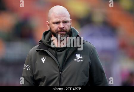 Connacht-Cheftrainer Pete Wilkins vor dem Investec Champions Cup Spiel im StoneX Stadium in London. Bilddatum: Samstag, 16. Dezember 2023. Stockfoto