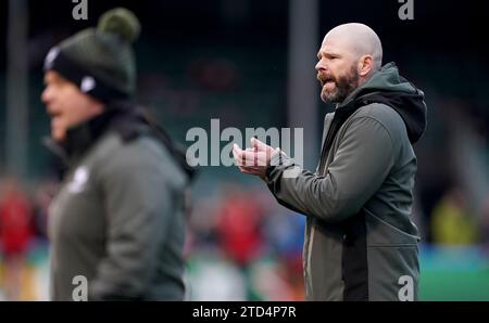 Connacht-Cheftrainer Pete Wilkins vor dem Investec Champions Cup Spiel im StoneX Stadium in London. Bilddatum: Samstag, 16. Dezember 2023. Stockfoto