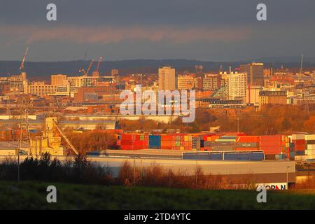 Blick über das Stadtzentrum von Leeds Stockfoto