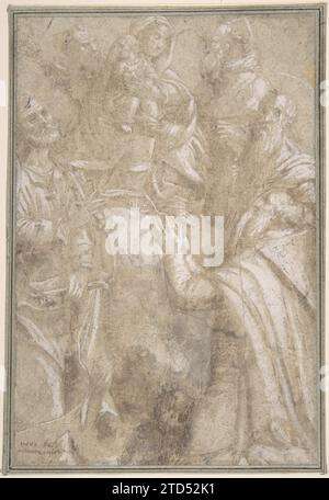 Anbetung der Madonna und des Kindes 1880 von Anonym, Italienisch, 15. Bis 16. Jahrhundert Stockfoto