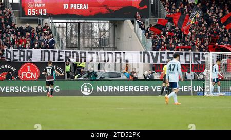 Bild: Protestbanner Der Nürnberger Fans. 16.12.2023, Fußball, 2 ...