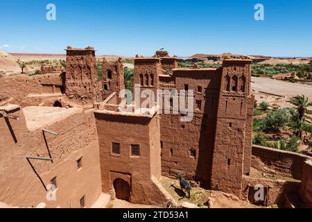 Äußere von Ait Ben Haddou, einem befestigten Dorf in Zentralmarokko, Nordafrika Stockfoto