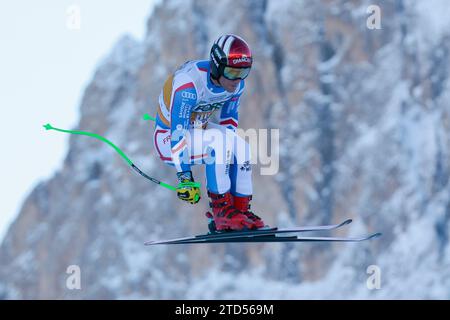 ALPINSKI - FIS WC 2023-2024 Herren-Weltmeisterschaft Abfahrt Bild zeigt: Während der FIS World Cup - Herren-Abfahrt, alpines Skirennen in Gröden, Italien, 16. Dezember 2023 Stockfoto