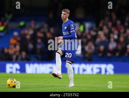 16. Dezember 2023; Stamford Bridge, Chelsea, London, England: Premier League Football, Chelsea gegen Sheffield United; Cole Palmer aus Chelsea übergab den Ball ins Mittelfeld Stockfoto