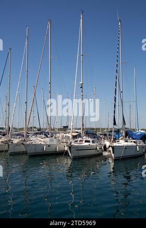 Segelboote, ACI Marina, Pula, Kroatien Stockfoto