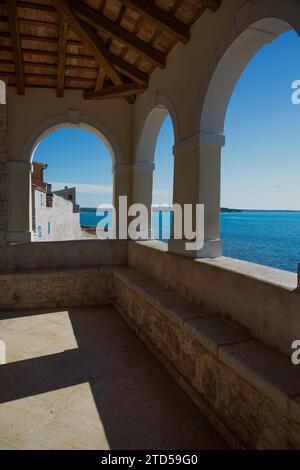 Im Inneren Der Historischen Stätte Belvedere (1649), Altstadt, Novigrad, Kroatien Stockfoto