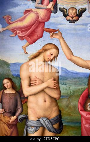 Vor allem: „Battesimo di Cristo“ – olio su tavola – Pietro Vannucci detto il Perugino – 1510 – Perugia, Galleria Nazionale dell’Umbria Stockfoto