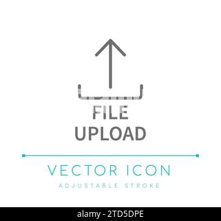 Symbol Für Datei-Upload E-Commerce-Vektorzeile Stock Vektor