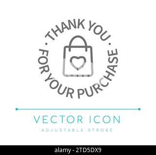 Vielen Dank Für Ihren Kauf Des Symbols „E-Commerce-Vektorlinie“ Stock Vektor