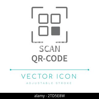 Symbol für QR-Code-E-Commerce-Vektorzeile scannen Stock Vektor