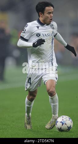 Mailand, Italien, 12. Dezember 2023. Takefusa Kubo von Real Sociedad während des Spiels der UEFA Champions League in Giuseppe Meazza, Mailand. Der Bildnachweis sollte lauten: Jonathan Moscrop / Sportimage Stockfoto