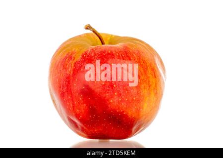 Ein überreifer Apfel, Makro, isoliert auf weißem Hintergrund. Stockfoto