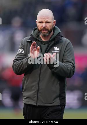 Connacht-Cheftrainer Pete Wilkins vor dem Investec Champions Cup Spiel im StoneX Stadium in London. Bilddatum: Samstag, 16. Dezember 2023. Stockfoto