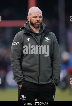 Connacht-Cheftrainer Pete Wilkins vor dem Investec Champions Cup Spiel im StoneX Stadium in London. Bilddatum: Samstag, 16. Dezember 2023. Stockfoto