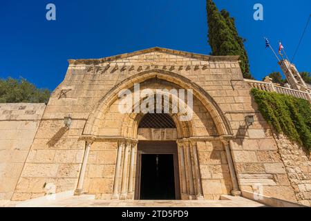 Außenansicht des Grabes der Jungfrau Maria, der Mutter Jesu Christi, in Jerusalem Stockfoto