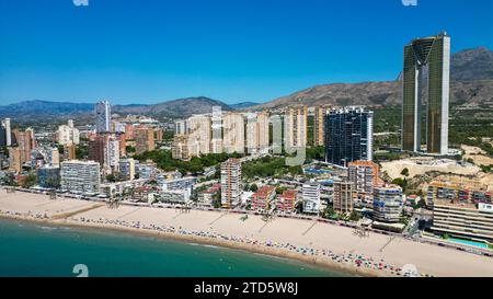 Benidorm ist einer der berühmtesten Touristenorte in Alicante Costa Blanca. Stockfoto