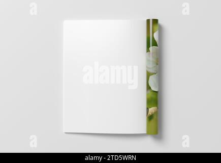 Modell der linken Seite des Magazins auf weißem Hintergrund. 3D-Abbildung Stockfoto