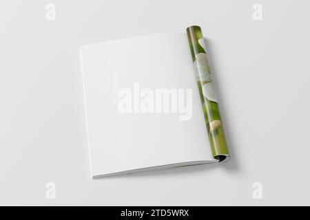 Modell der linken Seite des Magazins auf weißem Hintergrund. 3D-Abbildung Stockfoto
