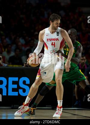 Madrid, 6. September 2014. Mundokorb 2014. Spanien - Senegal. Im Bild: Pau Gasol. Foto: Ignacio Gil Archdc. Quelle: Album / Archivo ABC / Ignacio Gil Stockfoto