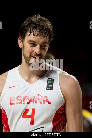 Madrid, 6. September 2014. Mundokorb 2014. Spanien - Senegal. Im Bild: Pau Gasol. Foto: Ignacio Gil Archdc. Quelle: Album / Archivo ABC / Ignacio Gil Stockfoto