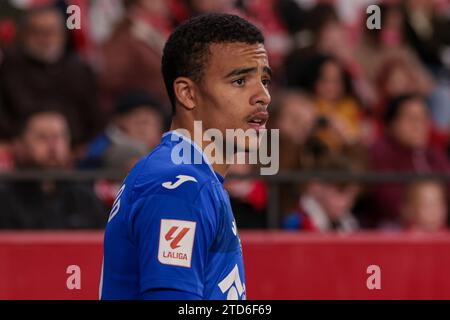 16. Dezember 2023, Sevilla, Spanien: SEVILLA, SPANIEN – 16. DEZEMBER: Masson Greenwood von Getafe CF während des La Liga EA Sports Matches zwischen Sevilla FC und Getafe CF am 16. Dezember 2023 in Sevilla. (Kreditbild: © Jose Luis Contreras/DAX via ZUMA Press Wire) NUR REDAKTIONELLE VERWENDUNG! Nicht für kommerzielle ZWECKE! Stockfoto