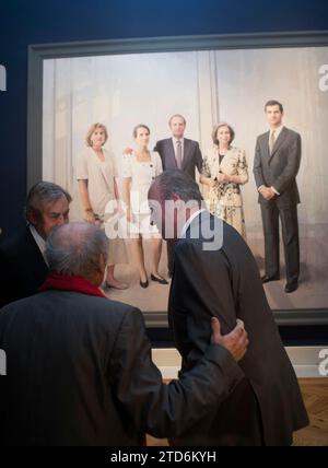 Madrid, 12.03.2014. Die Könige Don Juan Carlos und Doña Sofía besuchen das Gemälde von Antonio López im königlichen Palast. Foto: Ángel de Antonio Archdc. Quelle: Album / Archivo ABC / Ángel de Antonio Stockfoto