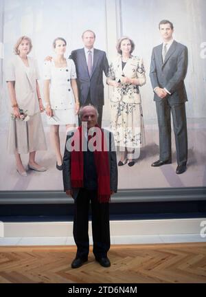 Madrid, 12.03.2014. Die Könige Don Juan Carlos und Doña Sofía besuchen das Gemälde von Antonio López im königlichen Palast. Foto: Ángel de Antonio Archdc. Quelle: Album / Archivo ABC / Ángel de Antonio Stockfoto