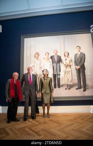 Madrid, 12.03.2014. Die Könige Don Juan Carlos und Doña Sofía besuchen das Gemälde von Antonio López im königlichen Palast. Foto: Ángel de Antonio Archdc. Quelle: Album / Archivo ABC / Ángel de Antonio Stockfoto