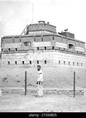 07/31/1909. Spanische Stellungen in Melilla. Das Fortin de la Restinga, im rechten oberen Teil des Gebäudes können Sie die Heliographiestation sehen. Foto von Goñi. Quelle: Album / Archivo ABC / Francisco Goñi Stockfoto